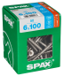Preview: SPAX Edelstahlschraube, 6 x 100 mm, 50 Stück, Teilgewinde, Senkkopf, T-STAR plus T30, 4CUT, Edelstahl rostfrei A2, 4197000601006